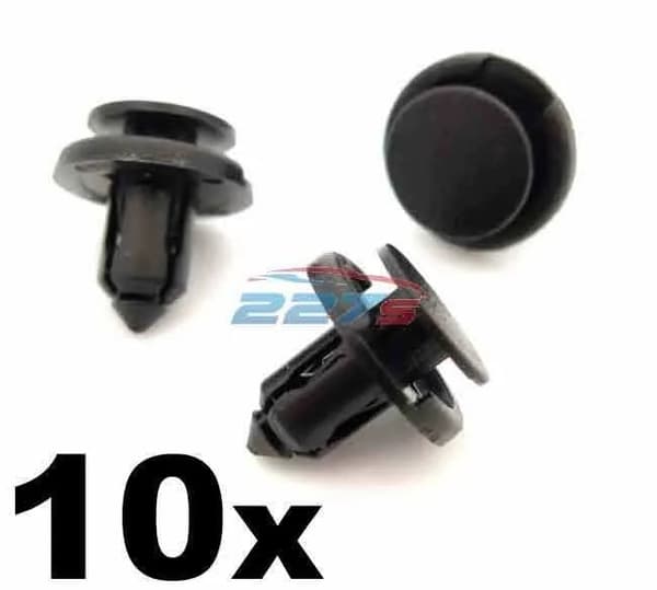 10x 8mm Plastic Bumper, Radiator & Grille Clips for Toyota Cars inc Yaris, Aygo