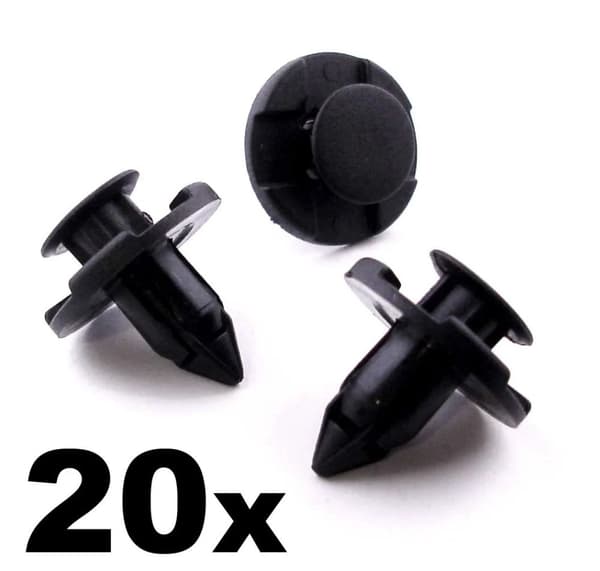 20x Mitsubishi Plastic Rivet Trim Clips for Bumpers Splashguards Wheelarch Liner