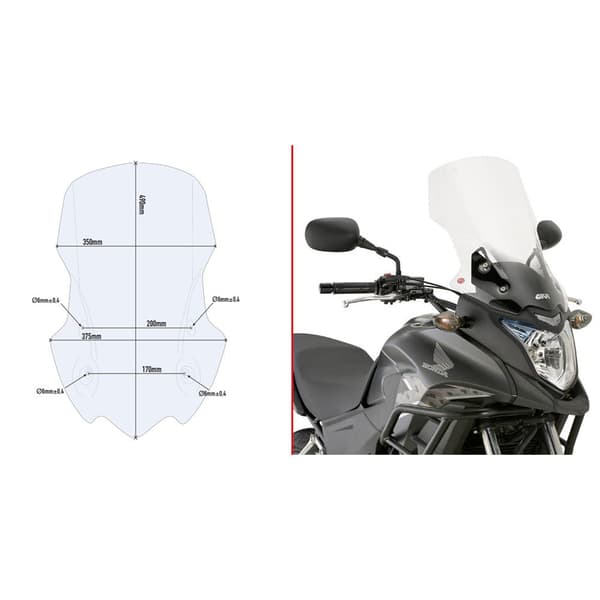 Givi Vindskydd D1121st Honda Cb 500 X Durchsichtig