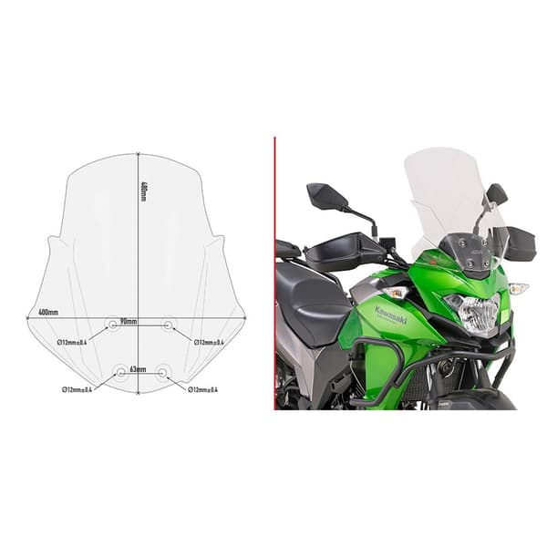 Givi Tuulilasi D4121st Kawasaki Versys-x 300 Kirkas