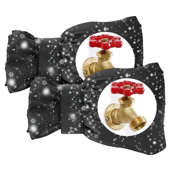2-pack utomhuskranskydd för vintern, återanvändbara kranisoleringslock för hög kran, strumpor 21,1 x 15,2
