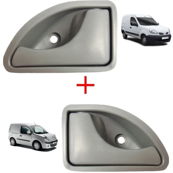 FRAM VÄNSTER HÖGER GRÅA DÖRRHANDTAG avsedda för RENAULT TWINGO KANGOO ELLER NISSAN KUBISTAR grå kzq