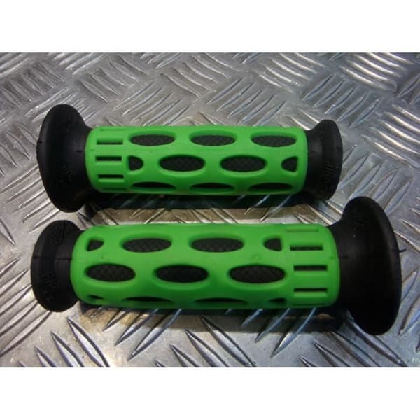 ett par gummistyrhandtag 22 mm progrip 768 svart och grön motorcykel skoter fyrhjuling ...