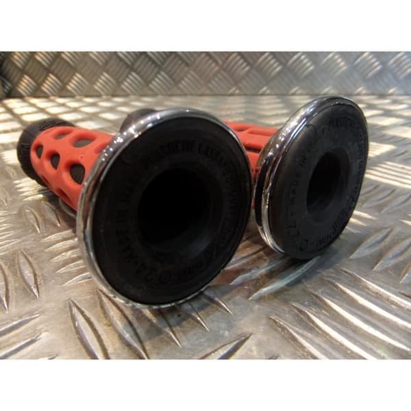 par styrgummibeläggning 22 mm progrip 768 röd och svart motorcykel skoter quad