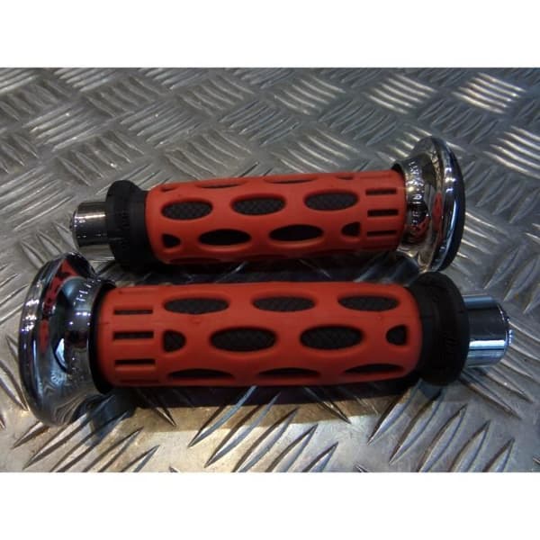 par styrgummibeläggning 22 mm progrip 768 röd och svart motorcykel skoter quad