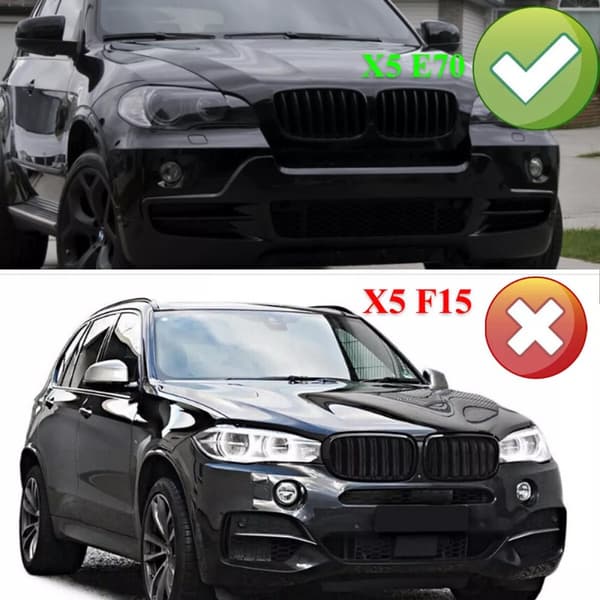 For BMW X5 E71 X6 E70 Matte Black Kidney Performance Style Front Grilles 07-2013