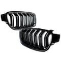 Miniatyrbilde 2 av 11: FIT FOR BMW 3 SERIES F30 F31 2012-2018 DUAL LINE GLOSS BLACK KIDNEY GRILLE GRILL
