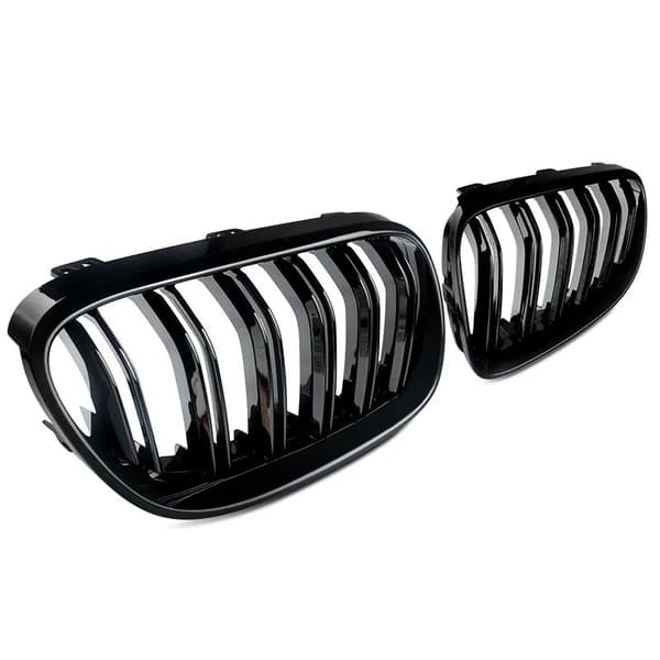 For BMW 3 Series E92 E93 2010-2013 LCI Kidney Grille Grill Gloss Black Dual Line
