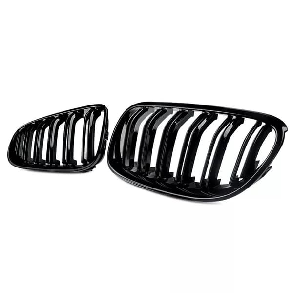 For BMW 3 Series E92 E93 2010-2013 LCI Kidney Grille Grill Gloss Black Dual Line