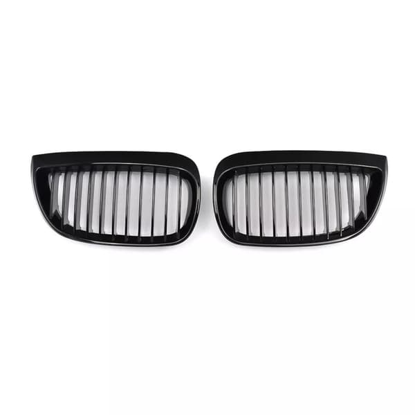 Pair Glossy Black Front Kidney Grills Grilles For BMW E81 E87 1 Series 04-07