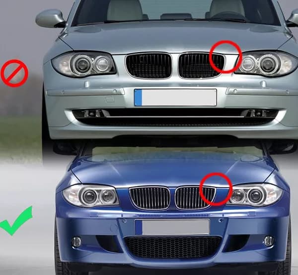 Pair Glossy Black Front Kidney Grills Grilles For BMW E81 E87 1 Series 04-07