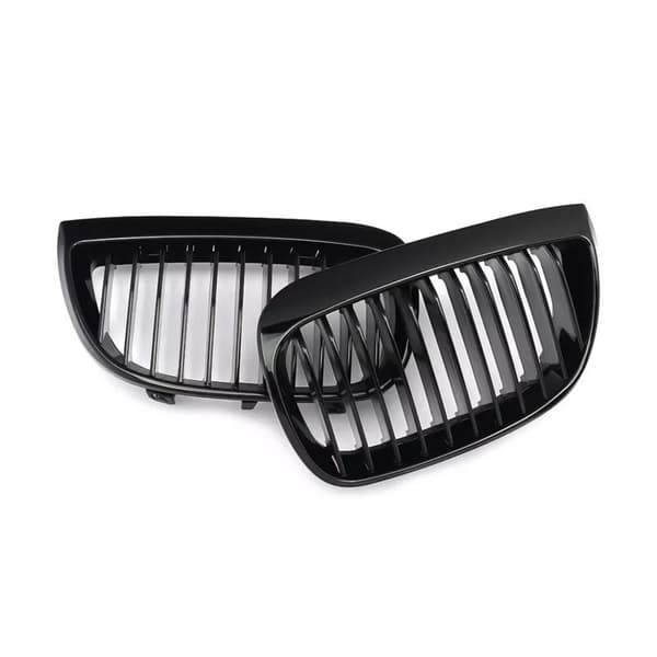 Pair Glossy Black Front Kidney Grills Grilles For BMW E81 E87 1 Series 04-07
