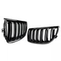 Miniatyrbild 7 av 11: FOR BMW 3 SERIES E90 E91 DUAL SLAT GLOSS BLACK FRONT KIDNEY GRILLE 05-08 PRE-LCI
