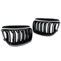 Miniatyrbild 8 av 11: FOR BMW 3 SERIES E90 E91 DUAL SLAT GLOSS BLACK FRONT KIDNEY GRILLE 05-08 PRE-LCI