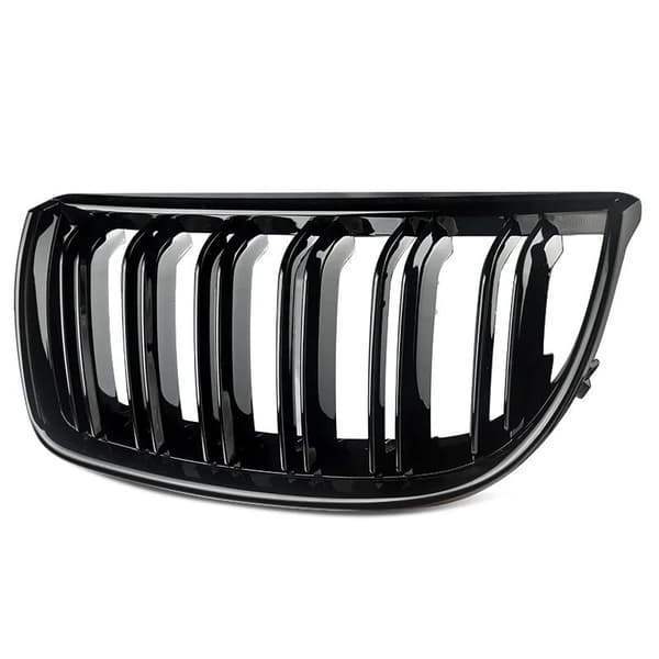 FOR BMW 3 SERIES E90 E91 DUAL SLAT GLOSS BLACK FRONT KIDNEY GRILLE 05-08 PRE-LCI