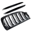 Miniatyrbild 11 av 11: FOR BMW 3 SERIES E90 E91 DUAL SLAT GLOSS BLACK FRONT KIDNEY GRILLE 05-08 PRE-LCI