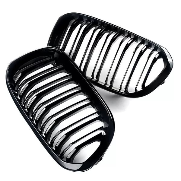 Gloss Black Front Kidney Grilles Grills For BMW F20 F21 1 Series 15-19 Facelift