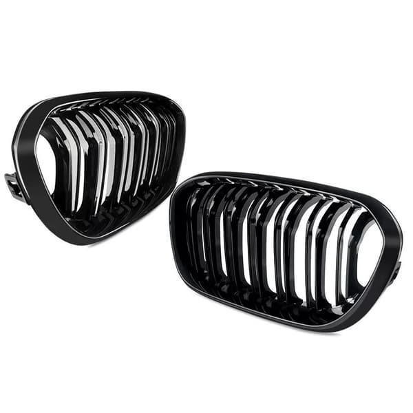 Gloss Black Front Kidney Grilles Grills For BMW F20 F21 1 Series 15-19 Facelift