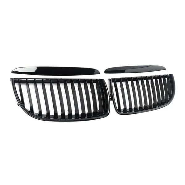 FOR BMW 3-SERIES E90 E91 2005-2008 PRE-FACELIFT GLOSS BLACK KIDNEY GRILL GRILLES