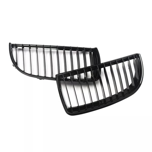 FOR BMW 3-SERIES E90 E91 2005-2008 PRE-FACELIFT GLOSS BLACK KIDNEY GRILL GRILLES