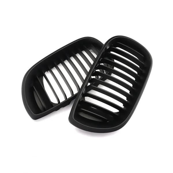 For BMW E46 Saloon Touring 2002-05 Facelift Pair Front Kidney Grille Matte Black