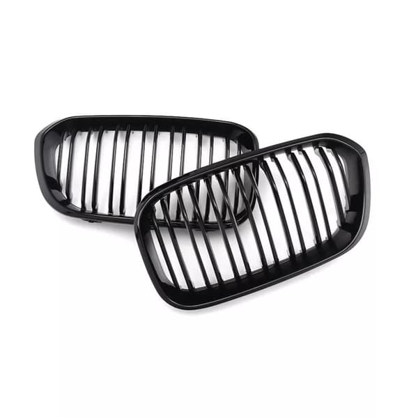 2x Gloss Black Front Kidney Grille Grill For BMW F20 F21 1 Series 2015-2019 LCI