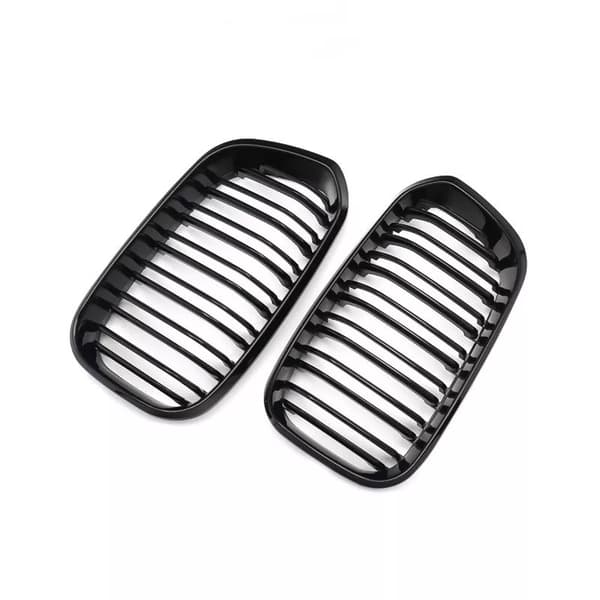 2x Gloss Black Front Kidney Grille Grill For BMW F20 F21 1 Series 2015-2019 LCI