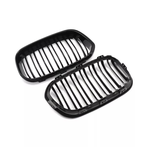 2x Gloss Black Front Kidney Grille Grill For BMW F20 F21 1 Series 2015-2019 LCI