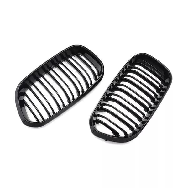 2x Gloss Black Front Kidney Grille Grill For BMW F20 F21 1 Series 2015-2019 LCI