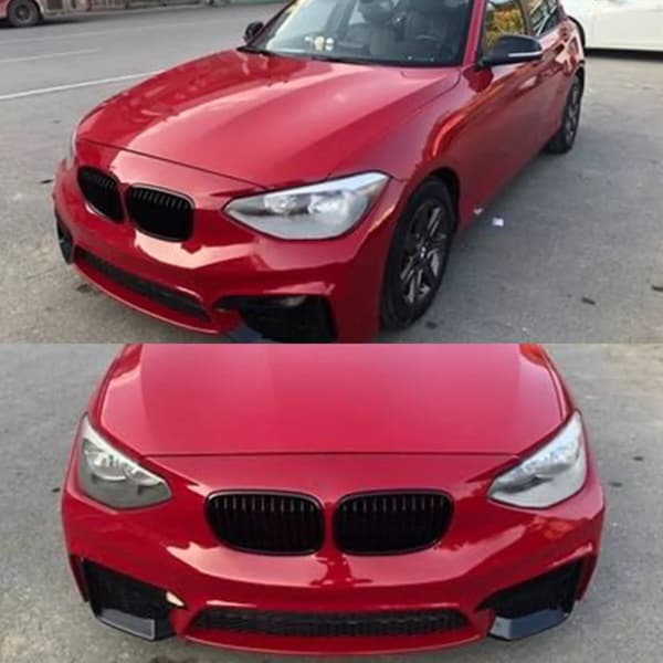 For BMW 1er F20 F21 11-15 Glossy Black M Performance Front Kidney Grilles Grills