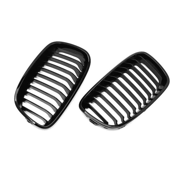 For BMW 1er F20 F21 11-15 Glossy Black M Performance Front Kidney Grilles Grills
