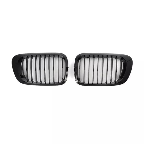 1Pair For BMW 98-02 E46 3-Series 2Door M3 Gloss Black Front Kidney Grille Grills