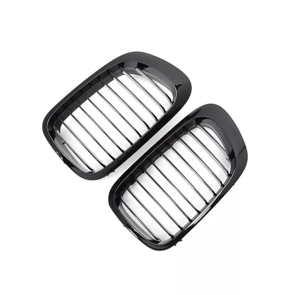 1Pair For BMW 98-02 E46 3-Series 2Door M3 Gloss Black Front Kidney Grille Grills