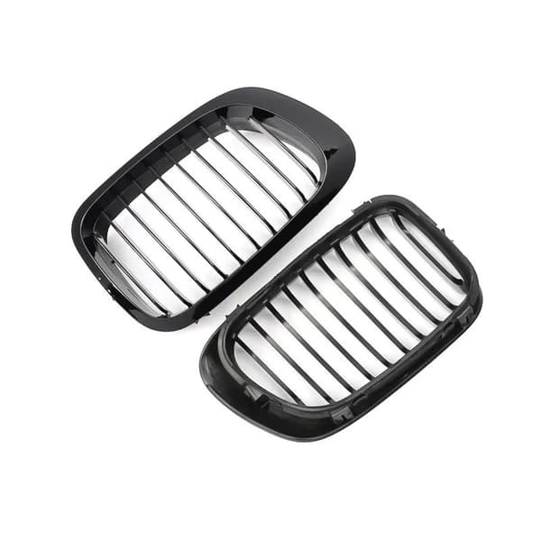 1Pair For BMW 98-02 E46 3-Series 2Door M3 Gloss Black Front Kidney Grille Grills