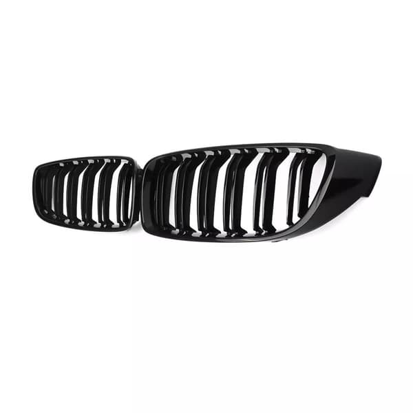 Gloss Black Kidney Grill Grilles Twin Bar For BMW 4 Series F32 F33 F36 M4 2014+