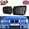 Miniatyrbilde 1 av 11: Front Matte Black Kidney Grille Grill for BMW 3-Series E36 Saloon M3 Coupe 97-99