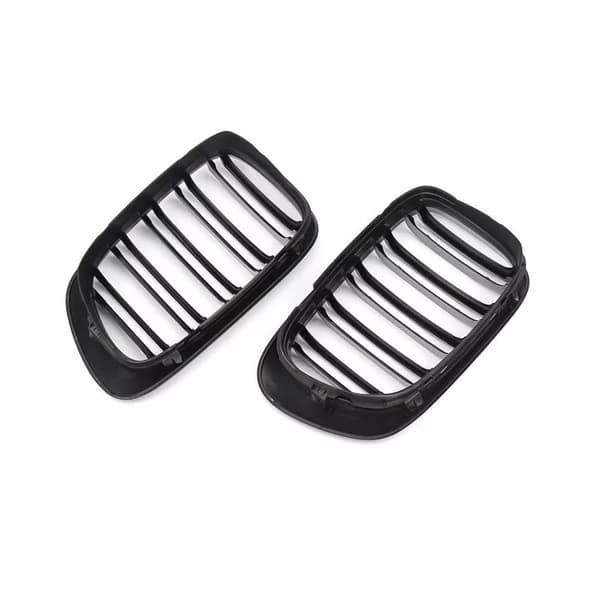For 1998-2001 BMW E46 2 Door 2D Coupe Gloss Black Dual Slat Kidney Grille Grill
