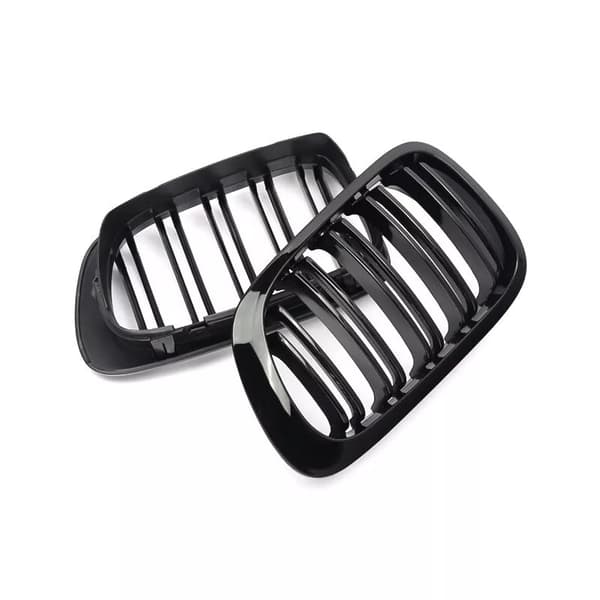 For 1998-2001 BMW E46 2 Door 2D Coupe Gloss Black Dual Slat Kidney Grille Grill