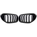 Pikkukuva 5 / 11: Grille For BMW 5 Series G30 G31 2017-2020 Front Kidney Double Slat Gloss Black