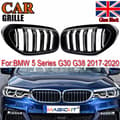 Pikkukuva 1 / 11: Grille For BMW 5 Series G30 G31 2017-2020 Front Kidney Double Slat Gloss Black