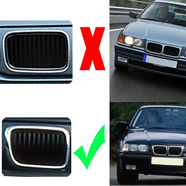 For BMW E36 M3 3-Series Saloon 1997-99 Facelift Gloss Black Kidney Grille Grill