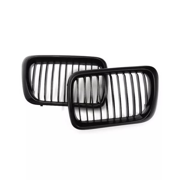 For BMW E36 M3 3-Series Saloon 1997-99 Facelift Gloss Black Kidney Grille Grill