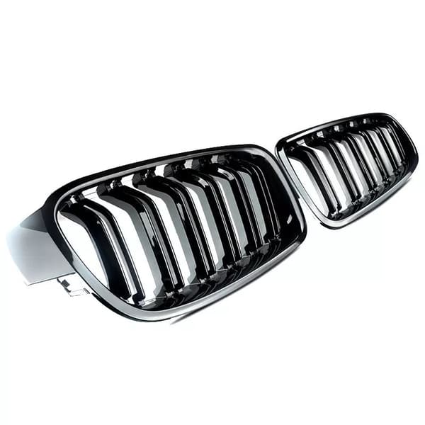For BMW 3 Series F30 F31 F35 2011-2019 Kidney Grill Grille Gloss Black Dual Line