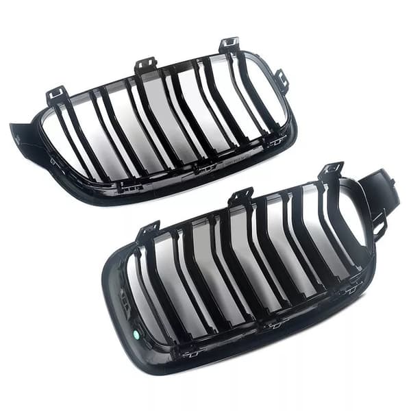 For BMW 3 Series F30 F31 F35 2011-2019 Kidney Grill Grille Gloss Black Dual Line