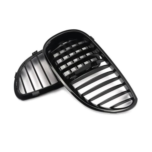 Pair Front Glossy Kidney Grilles Grills Hood For BMW E60 E61 M5 5 Series 03-10