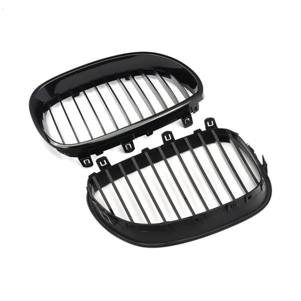 Pair Front Glossy Kidney Grilles Grills Hood For BMW E60 E61 M5 5 Series 03-10