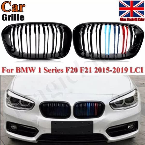 FOR BMW F20 F21 FRONT GRILLE M COLOR KIDNEY TWIN DUAL GRILLE GRILL 2015-2019 LCI