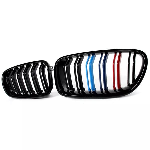 FOR BMW F10 F11 5 SERIES M COLOURS GLOSS BLACK 2010-2016 M5 STYLE KIDNEY GRILLES