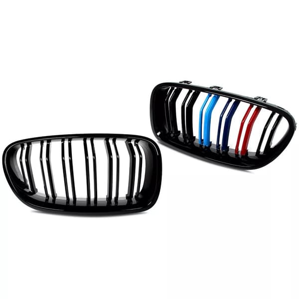 FOR BMW F10 F11 5 SERIES M COLOURS GLOSS BLACK 2010-2016 M5 STYLE KIDNEY GRILLES