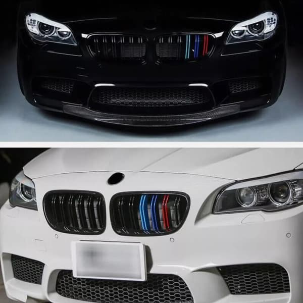 FOR BMW F10 F11 5 SERIES M COLOURS GLOSS BLACK 2010-2016 M5 STYLE KIDNEY GRILLES